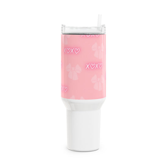 Cute Pink Bow XOXO 40oz Tumbler - Perfect for Gifts, Parties & Everyday Use