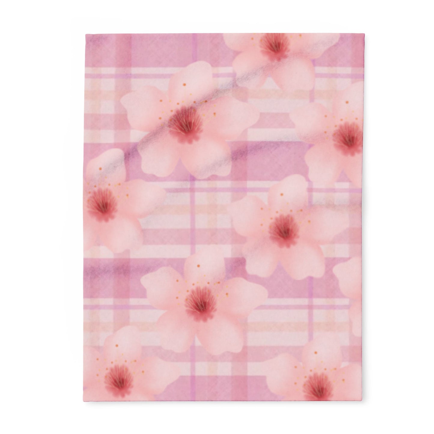 Floral Arctic Fleece Blanket – Cozy Pink Blossom Throw