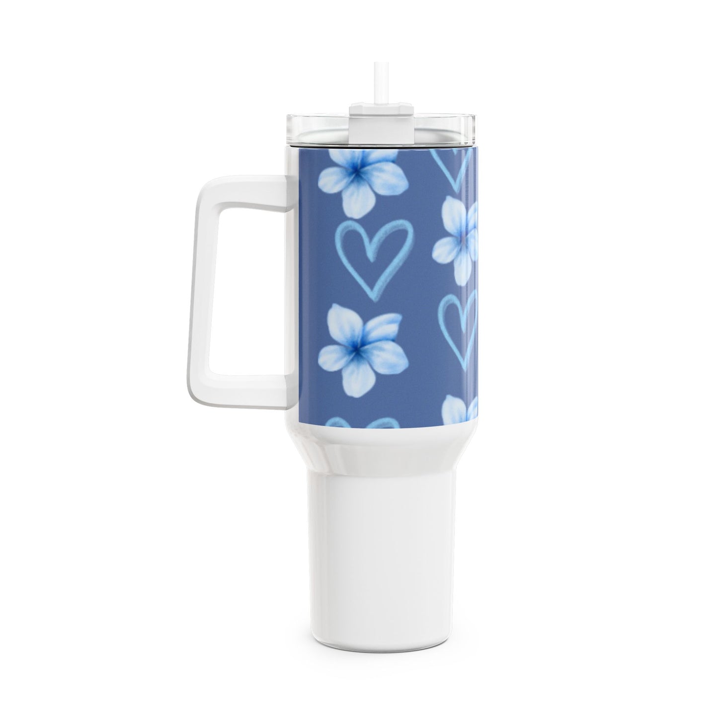 Floral Heart 40oz Tumbler - Perfect for Summer Adventures