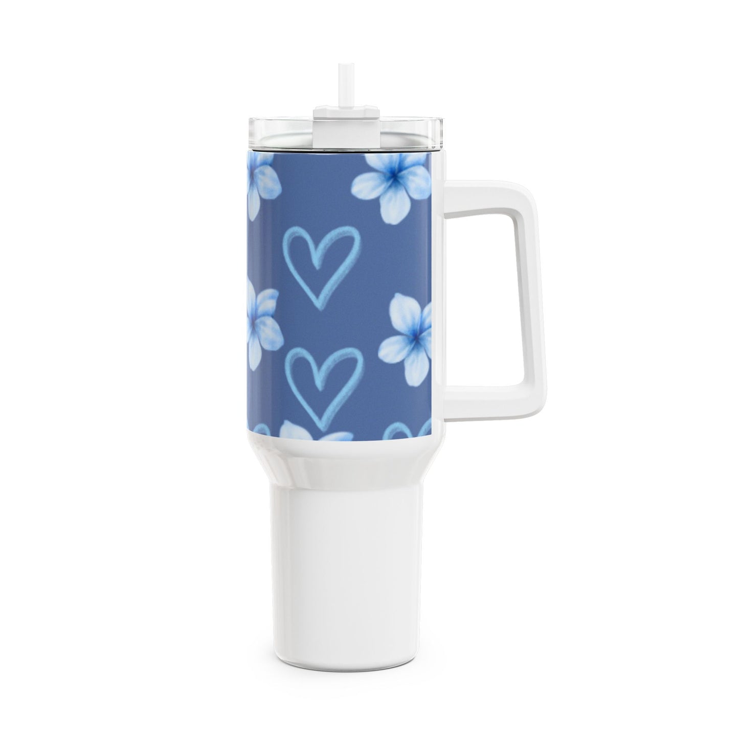 Floral Heart 40oz Tumbler - Perfect for Summer Adventures