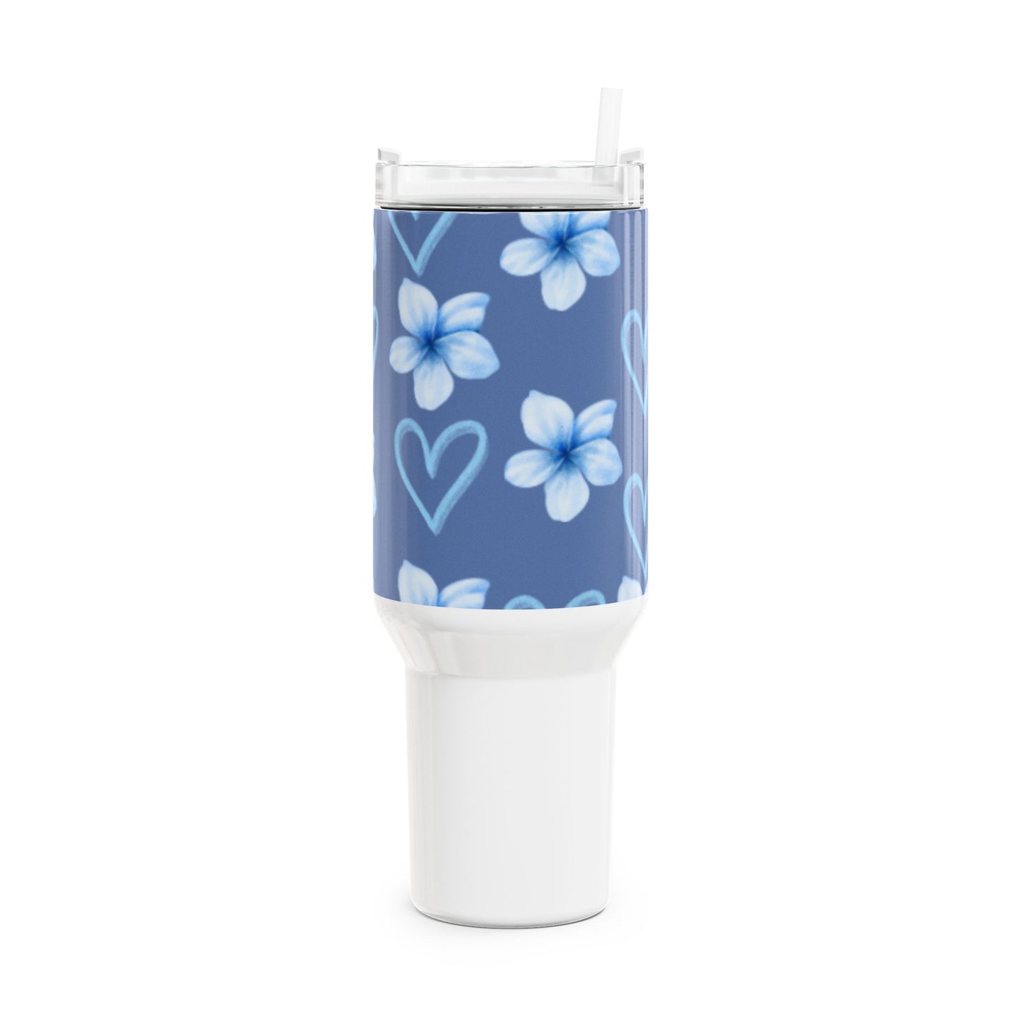 Floral Heart 40oz Tumbler - Perfect for Summer Adventures