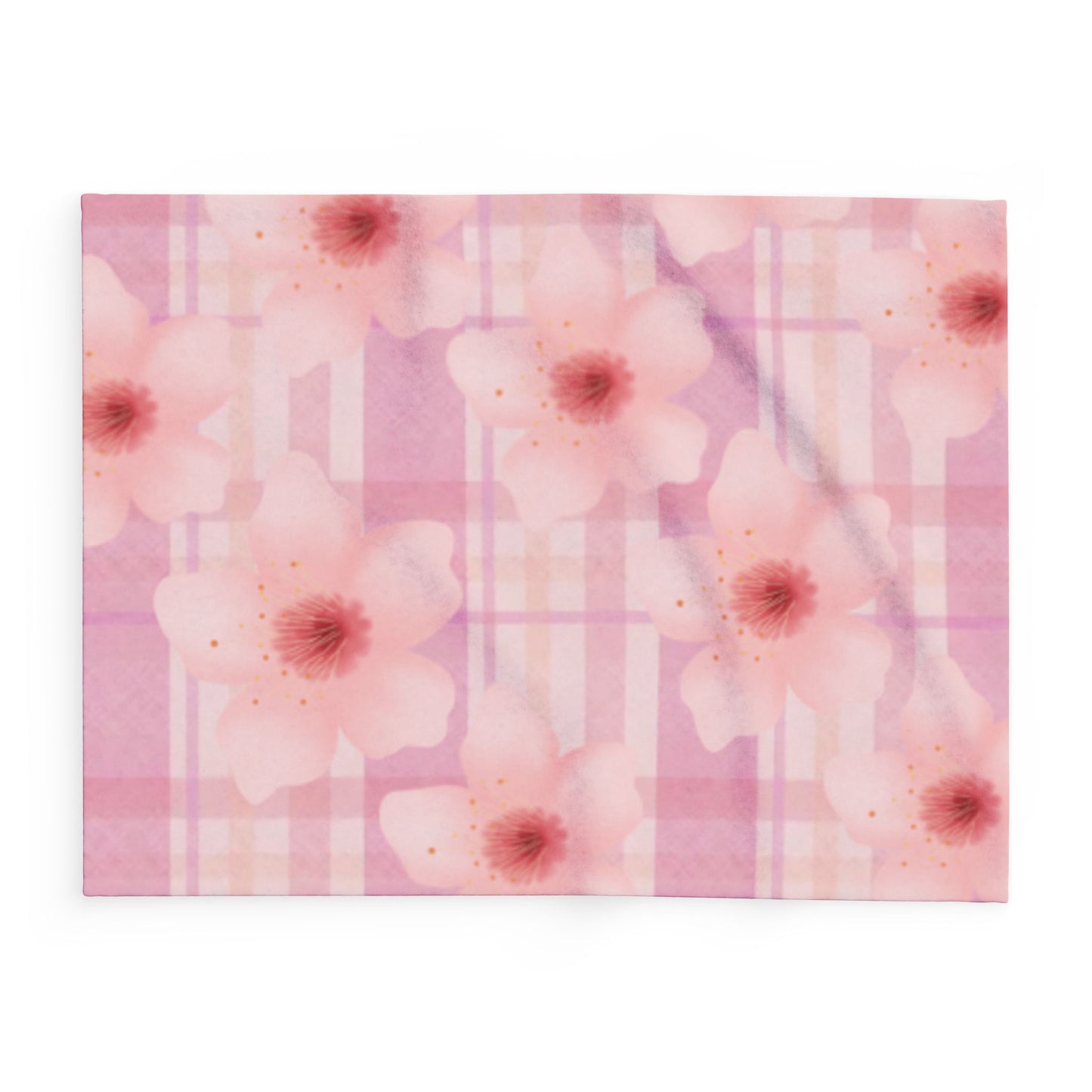 Floral Arctic Fleece Blanket – Cozy Pink Blossom Throw