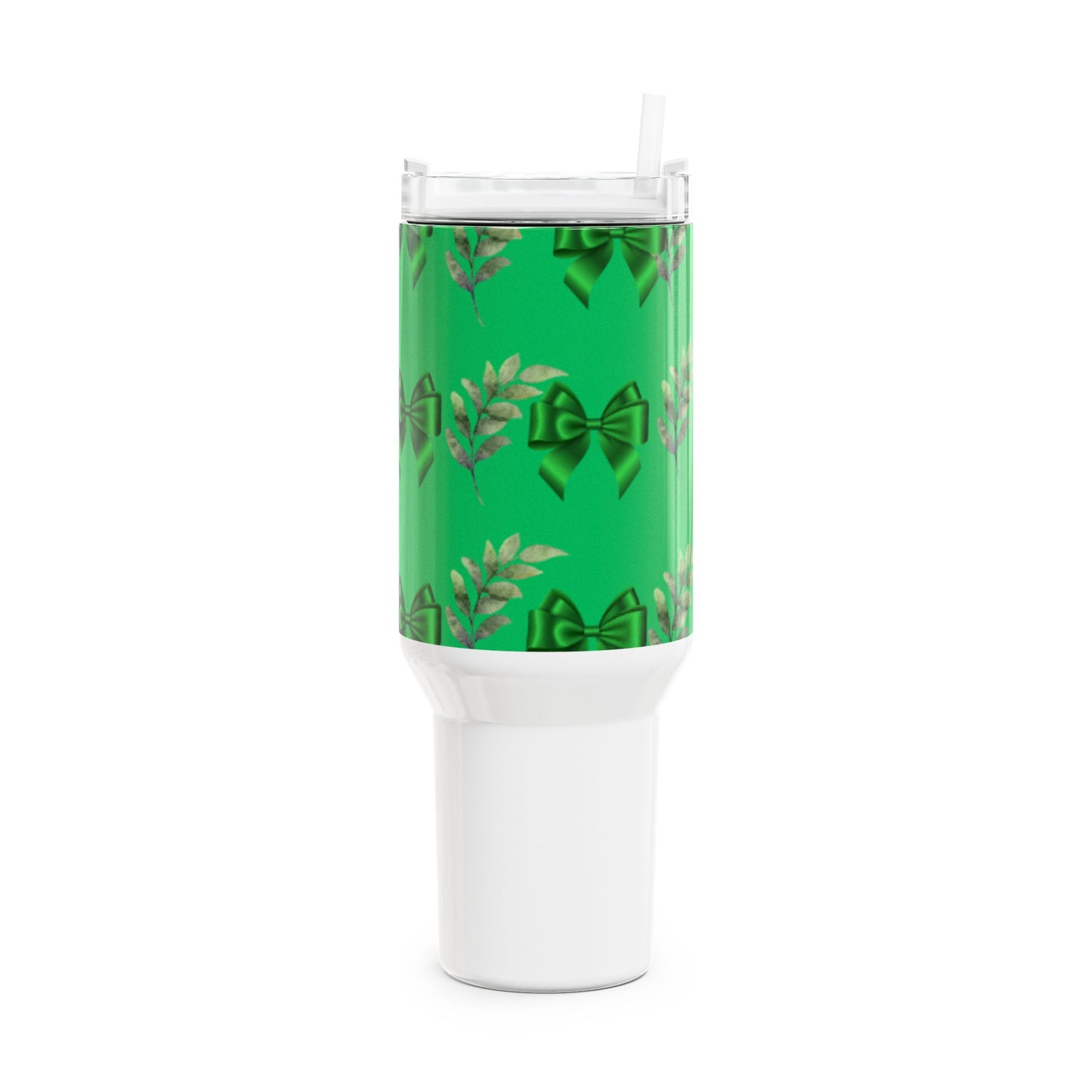 Festive Green Bow 40oz Tumbler - Perfect Holiday Gift & Celebration Drinkware