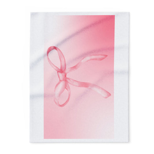 Pink bow Ribbon Arctic Fleece Blanket - Cozy for Home