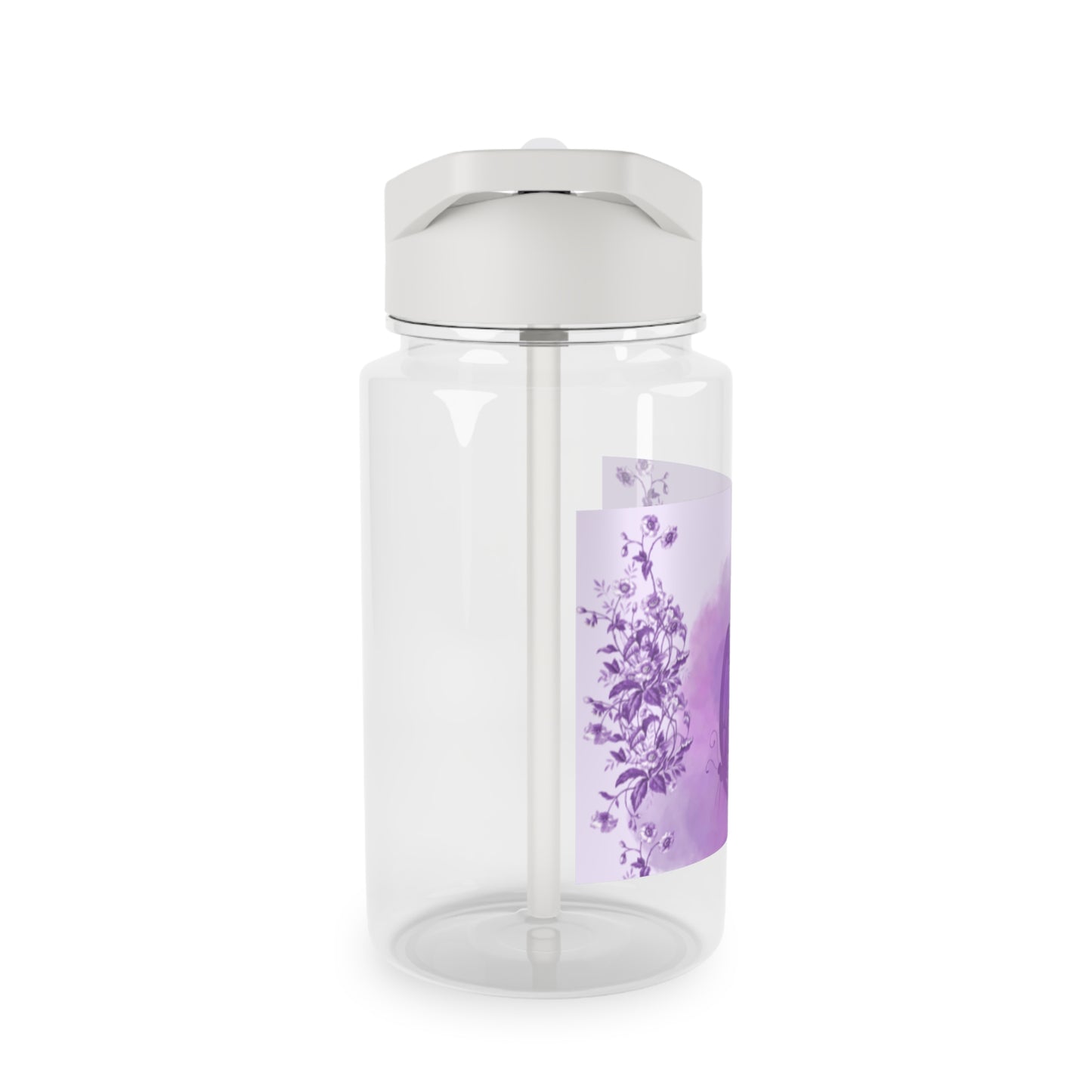 Elegant Butterfly Tritan Water Bottle - Floral Design for Hydration on the Go