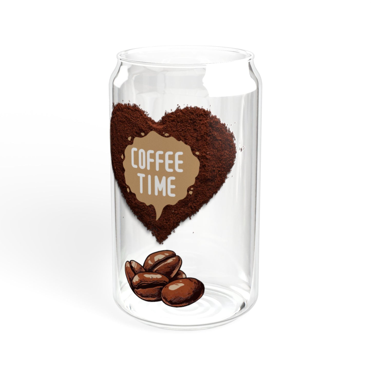 Coffee Time Sipper Glass - 16oz Eco-Friendly Drinkware for Coffee Lovers