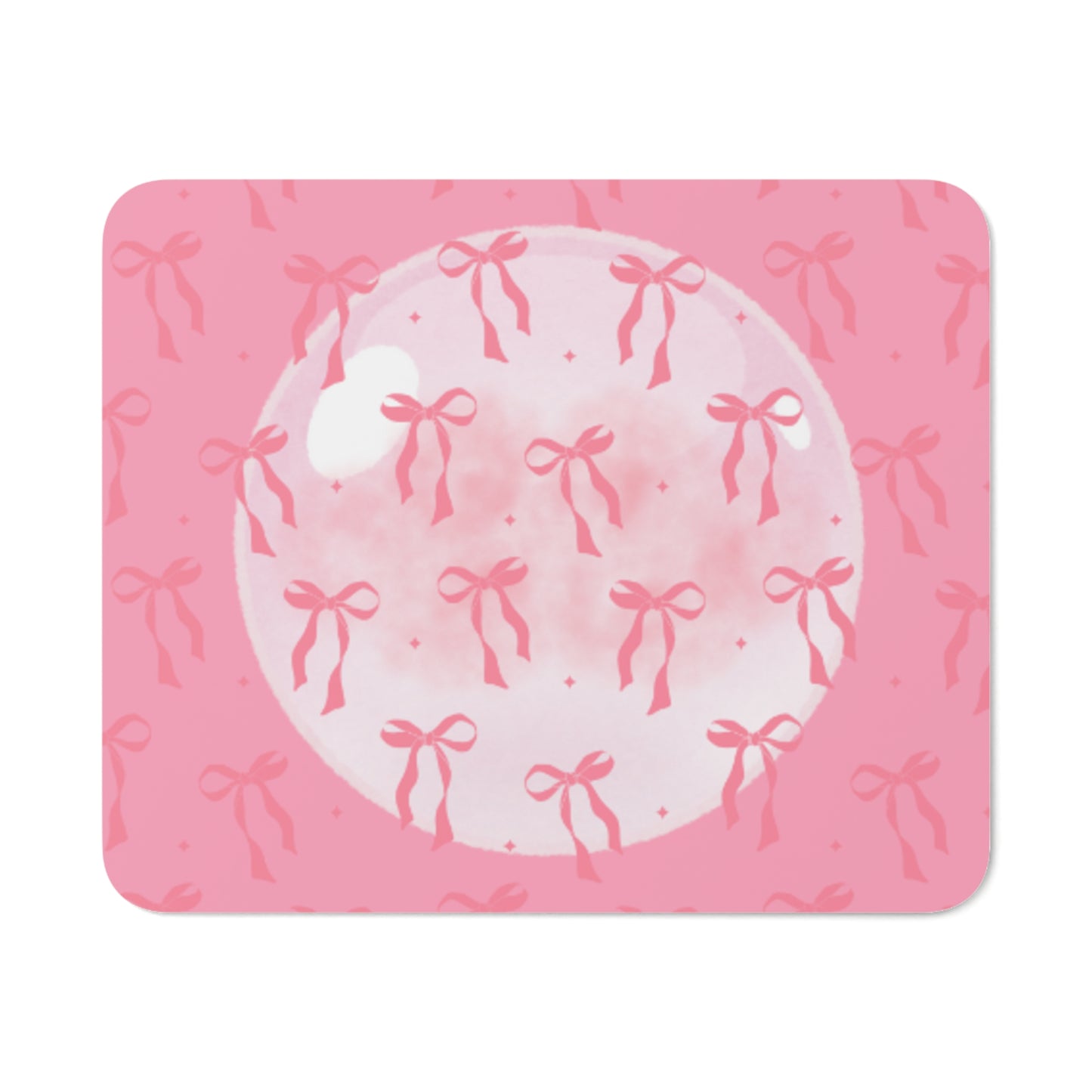 Cute Pink Bow Print Desk Mouse Pad - Perfect Gift for Creative Workspaces