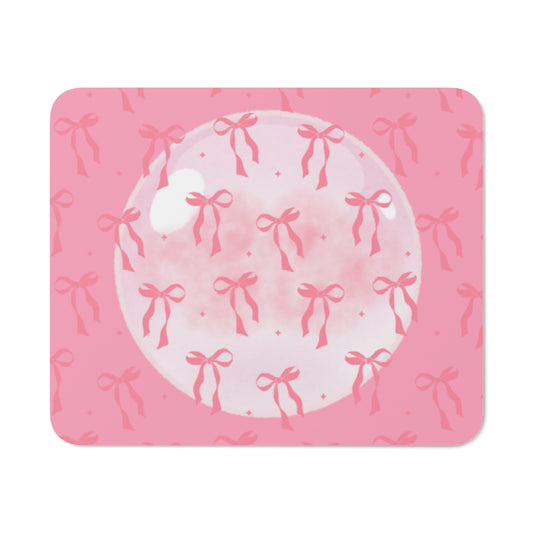 Cute Pink Bow Print Desk Mouse Pad - Perfect Gift for Creative Workspaces